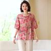 Plus Size 4XL-8XL Summer Casual Blouses Women Tops Loose Vintage Clothes Oversize Half Sleeve Shirt