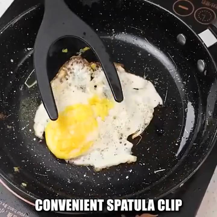 Espátula de silicone para panela antiaderente, pinça para alimentos, pega e flip 2 em 1, pinça para pão, uso com ovo frito, bife, peixe, panqueca, ferramentas de cozinha
