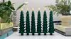 4/2pcs Christmas Tree LED Flameless Candles Light with 3D Flame Wick Green LED Candlesticks Operated for Christmas Home Decor