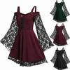 Sexy Elegantes Spitzen-Mini-Kleid Damen Robe Gothic Vintage A-Linie Partykleidung Frau Kleidung Streetwear