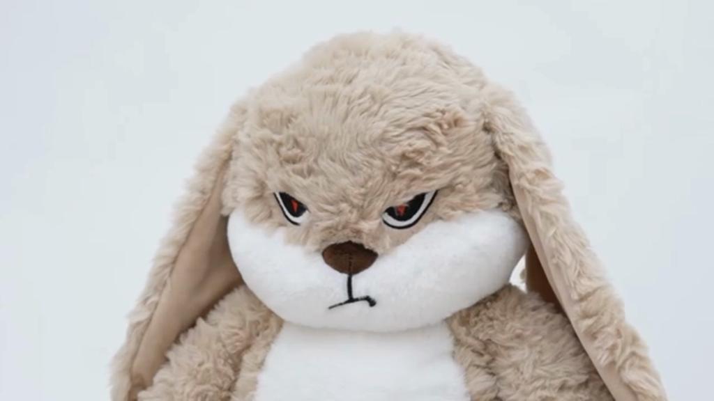 38cm  Bunny Stuffed Animals, Angry Bunny Plush Toys, Stuffed Rabbit Pluhine, Plush Rabbit Stuffed Animal, Perfect for a Gift (Brown)