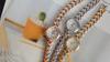 BEE SISTER BS Ladies Love Peach Heart Small Chain Wrist Watches Dress Gold Watch Women Watches Stainless Steel Silver Clock Women Femme Quartz Watches