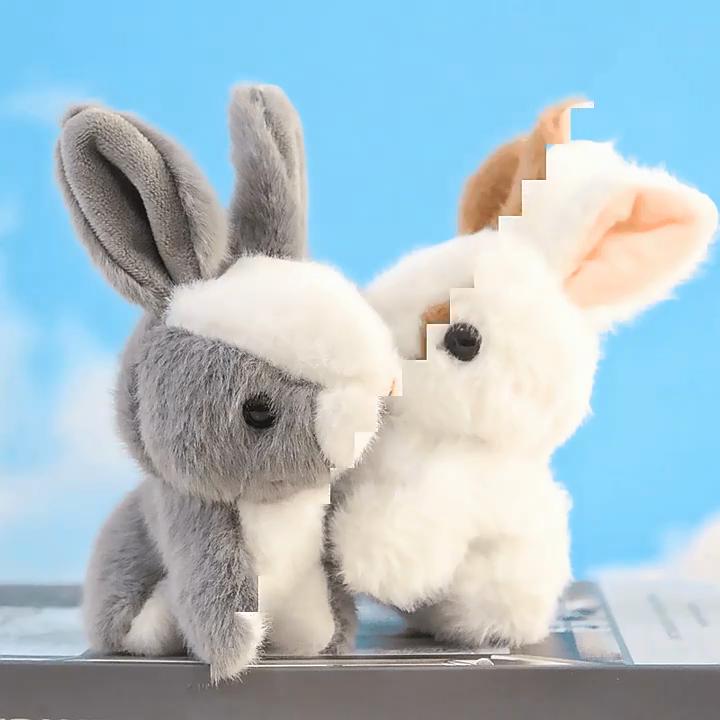 10 cm pendentif lapin en peluche entièrement rempli doux belle poupée animale peluche sac à main ornement PP coton lapin poupée sac à dos porte-clés accessoires cadeau de fête