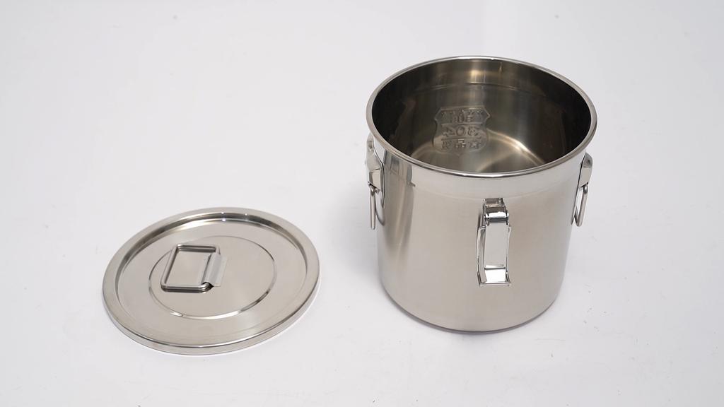 304 Stainless Steel Rice Bucket with Lid 3.17 Gal Food Storage Container Grain Canister for Flour, Beans & Cereals with Sealed Buckle