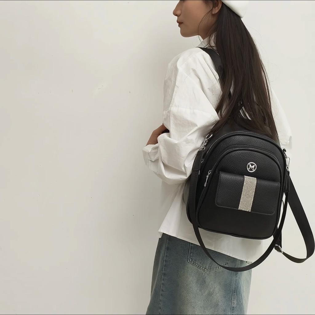 Women's PU Backpack Student Travel Backpack