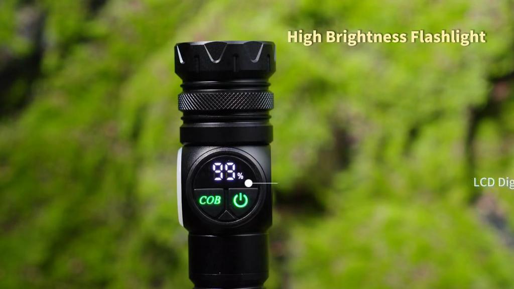 Valge Laser LED Taskulamp Suumi funktsioon COB Külgvalgus USB Laetav Taskulamp Saba Magnetiga Ekraaniga Pika Ulatusega Lamp