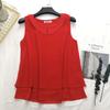 Nuovo Stile Estivo Camicia in Chiffon con Collo Top Senza Maniche Ampio Gilet da Donna