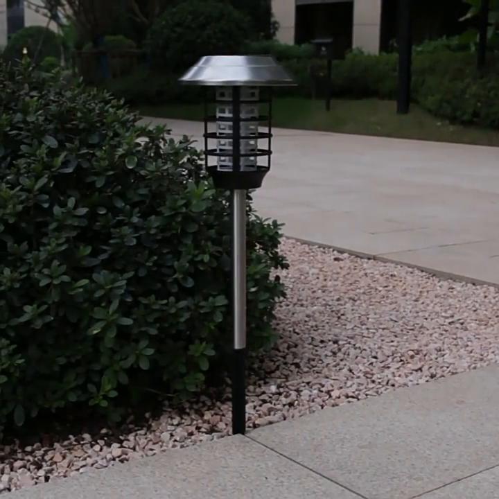 Solar-Powered Bug Zapper Lights, With UV Light And Landscape LED Lamp 2 In 1 For Garden Patio Backyard Camping