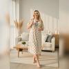 Women Nightgown Summer Polka Dot Print Milk‑Silk Loose Plus Size Long Robe Home Loungewear For Sleep