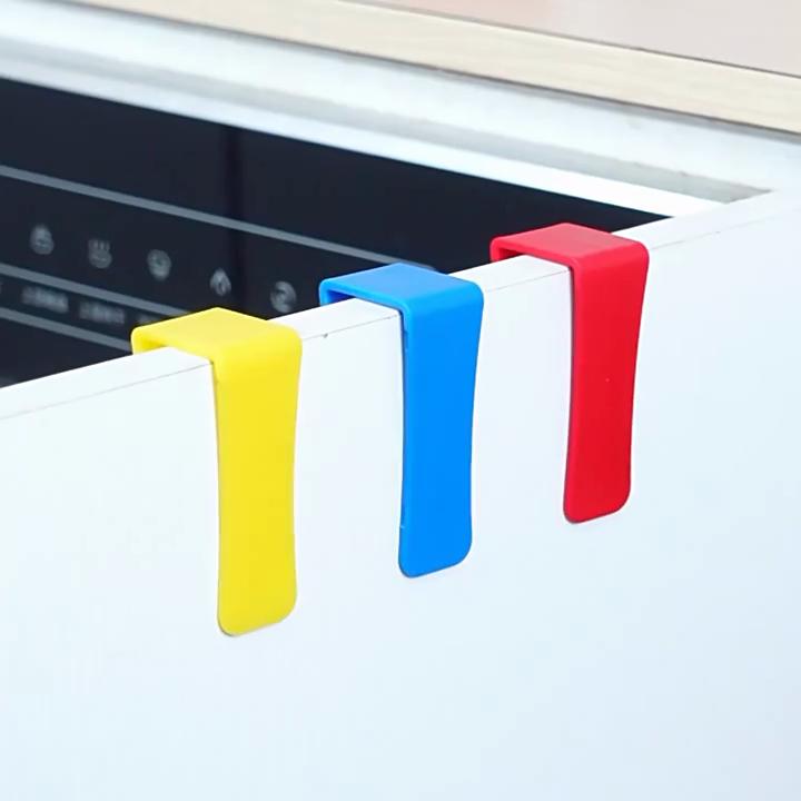 Baustein Cartoon Haken zum Aufhängen von Müllbeuteln Plastiktüten an Schranktüren Einfache Installation Heimküchenorganisation Mehrzweck-Nutzhänger