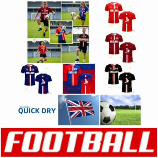T-shirt Royaume-Uni Angleterre UK Football Maillot de Football Impression Drapeau 3D National CHEER Manches Courtes Entraînement Col Rond Uniforme de Sport Unisexe Hommes Femmes