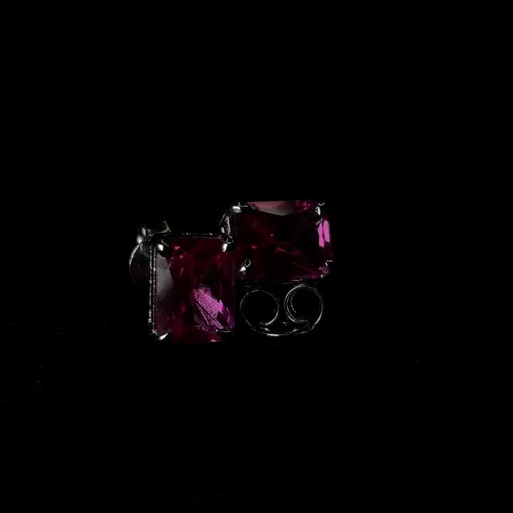 Mozambique Natural Earring Pair CERTIFIED Emerald Pink Ruby Gift For Birthday MY.ER-11-NS
