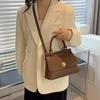 2024 Solid Color PU Trendy Personality Daily Commuting Small Bag Simple and Stylish Shoulder Bag Crossbody Bag Metal Buckle Women's Bag