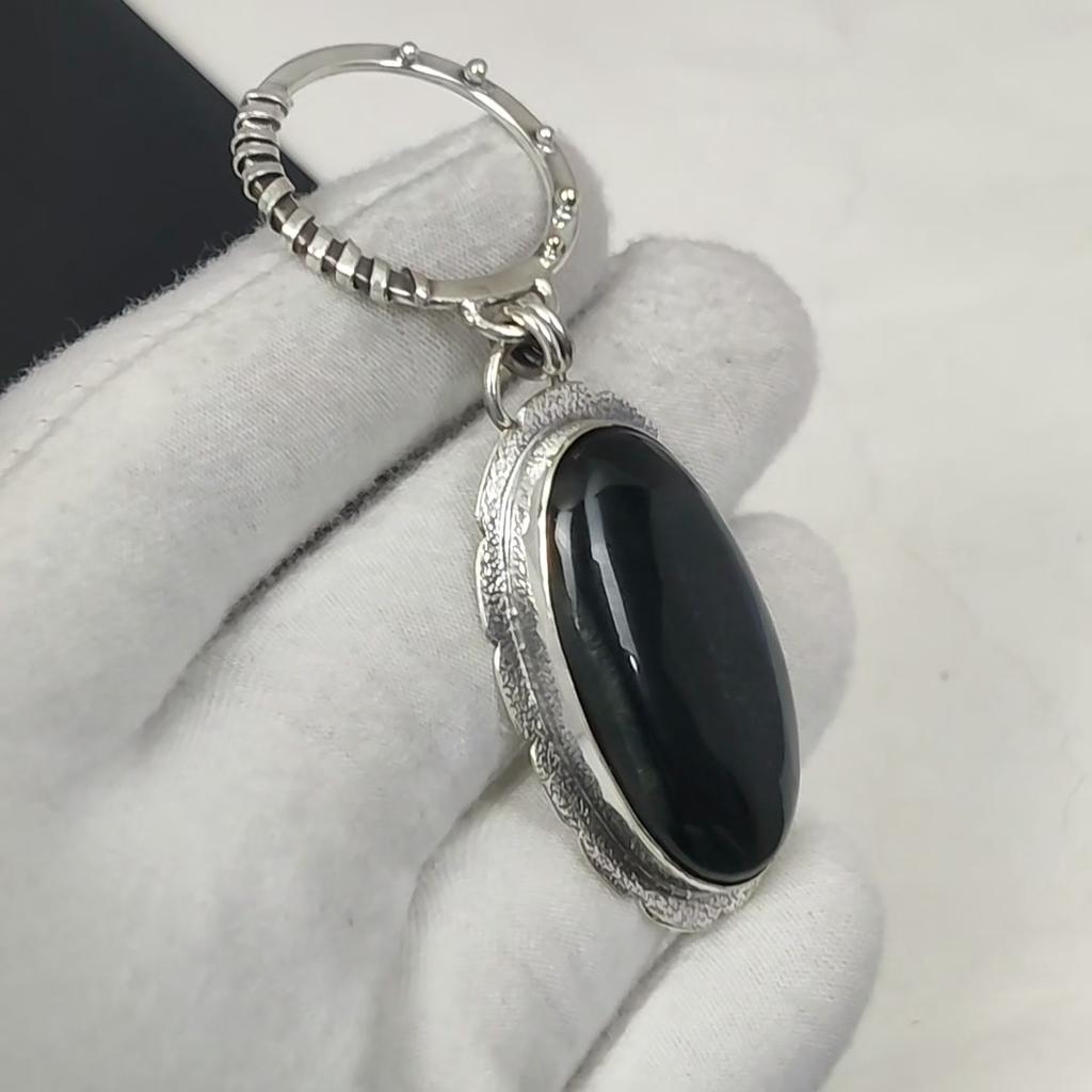 Natural Blue Tiger Eye Gemstone Silver Pendant in 925 Sterling Silver- Handmade Design, Everyday Wear Jewelry, Unique Pendant Wadding Gifts