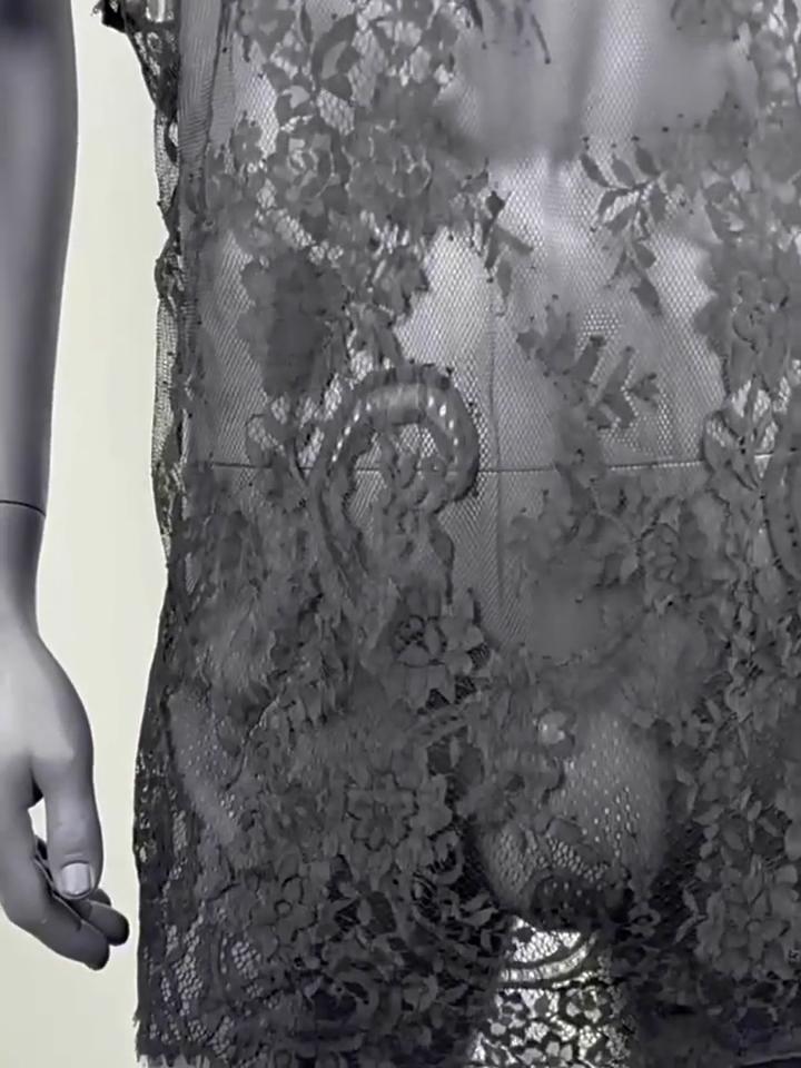Men's Slip Dress Sexy Sling Nightdress Ladyboy Transparent Perspective Strapless Pajamas Bathrobe Erotic Clothes