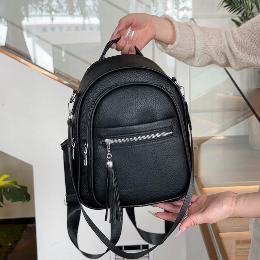Women's Tassel Backpack Multi-Function Shoulder Bag Large Capacity Waterproof Backpack