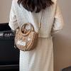 Yogodlns Frauen Neue Stroh Handtaschen Frau Handarbeit Gewebt Korb Rattan Handtasche Für Femme Einfache Alle-Spiel Handtasche