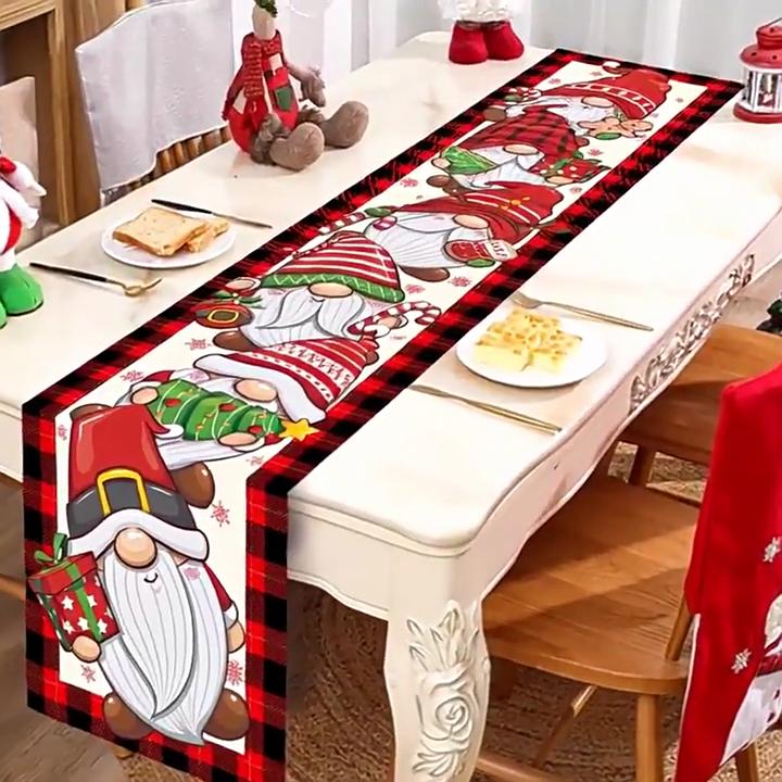 Christmas Table Runner Merry Christmas Decorations for Home 2026 Cristmas Table Flag Cover Navidad Noel Gift New Year Tablecloth