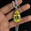 Topaz Galben 73,2 Carate Pandantiv CERTIFICAT în formă de pară Argint Sterling 925 Cel mai bun pentru cadou