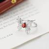 Natural Garnet 4x6mm Pear Ring 925 Sterling Silver Butterfly Style Fashion Crystal Stone Topaz Jewelry Women's Jewelry