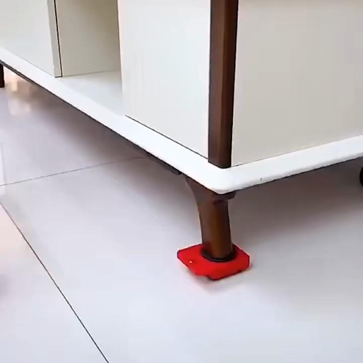 Set da 5 Pezzi Sollevatore Mover per Mobili Duty con Barra a Ruote Dispositivo di Movimento Ausilio per Sollevare Mobili