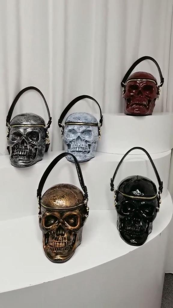Borsa a tracolla Ghostface, borsa a tracolla Ghostface teschio gotico, mini borsa a tracolla Halloween Ghost Face, portafoglio per telefono casual da uomo e da donna (white