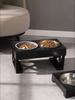 Stainless Steel Pet Food And Water Dispenser With Adjustable Stand For Indoor Use