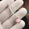 Pink Cat's Eye Gemstone 925 Sterling Silver Jewelry Pendant 1.79" Gift For Mom PP-60-49